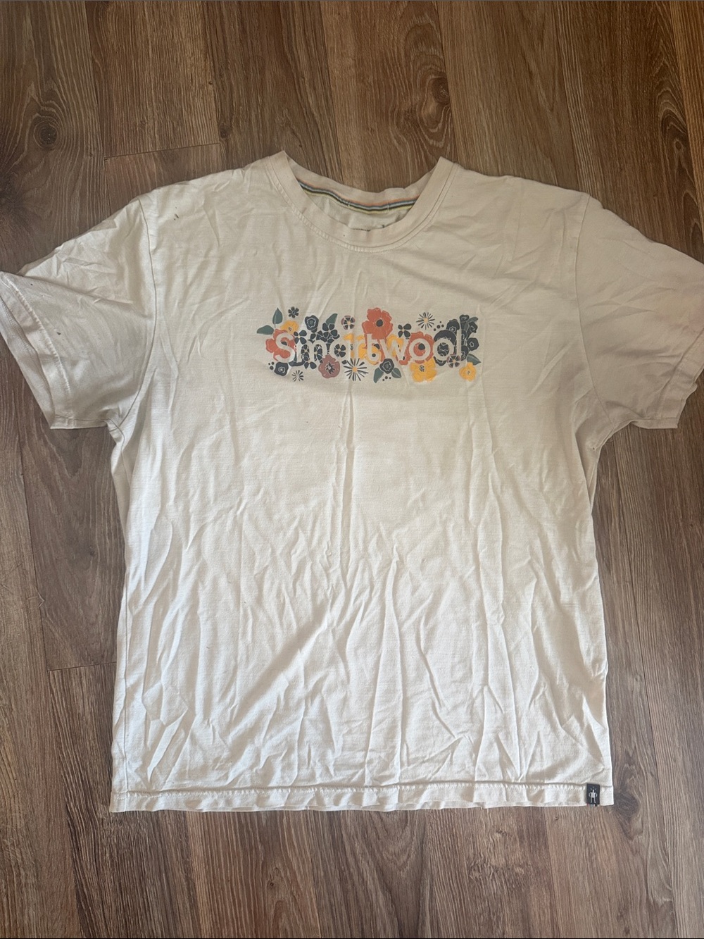 Smartwool Cream Graphic Floral Crewneck Tee